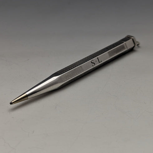 1964 British Vintage Yard O Red Hexagon Sterling Silver Propelled Mini Pencil